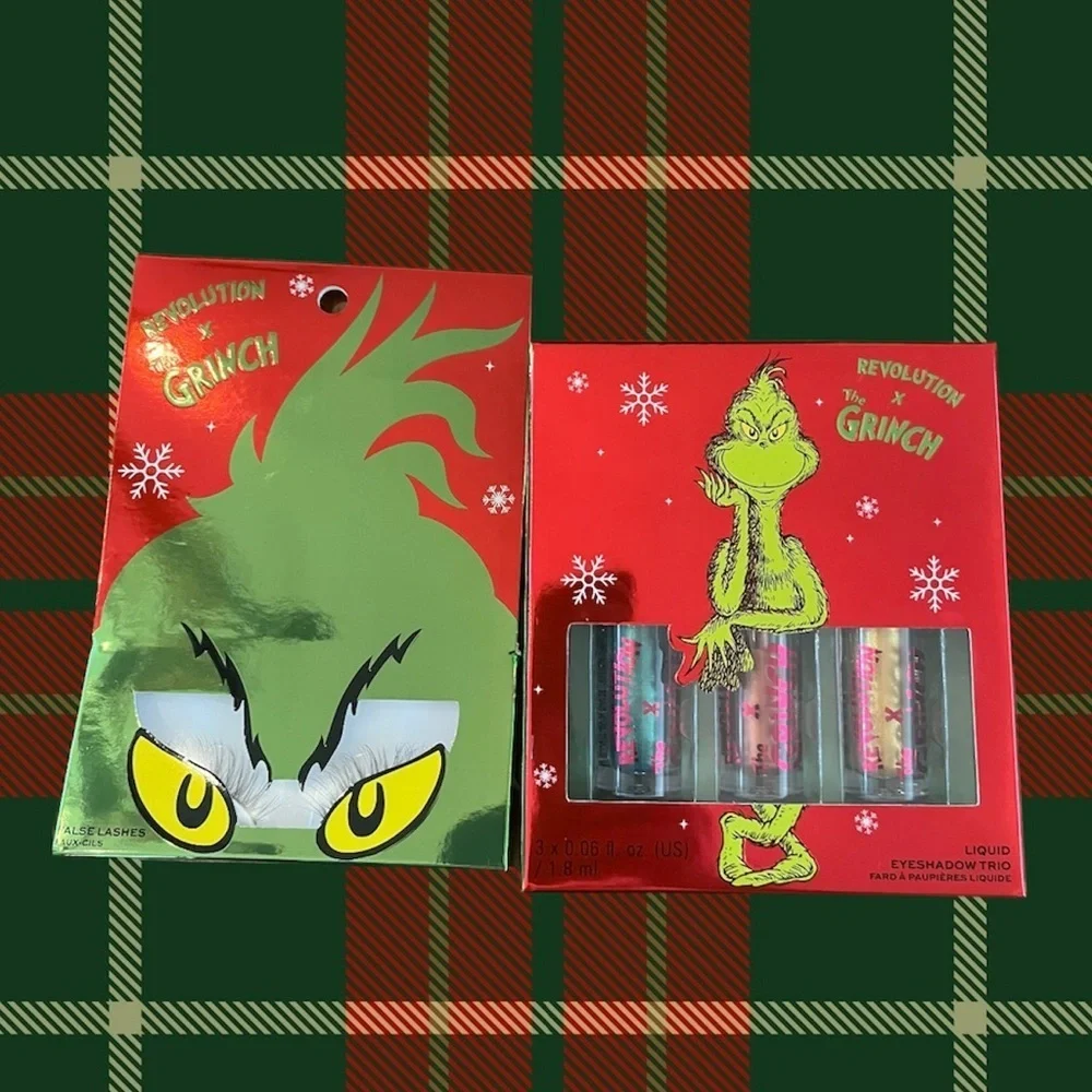 *HOST PICK* NWT Makeup Revolution x The Grinch Half Lashes &3 pc eyeshadow